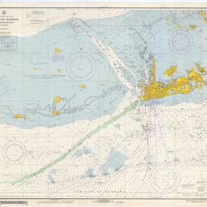 Carte du port de Key West et de ses approches - 1967 - Impression de carte marine