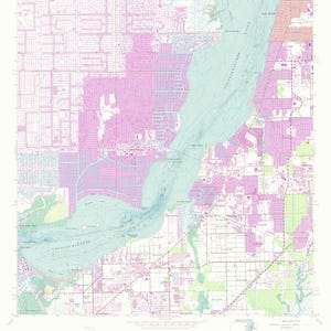Mappa di Fort Myers SW (FL) 1958 - Carta nautica - Carta / Tela / Metallo