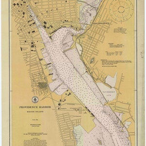 Mapa del puerto de Providence 1925 - Impresión de cartas náuticas