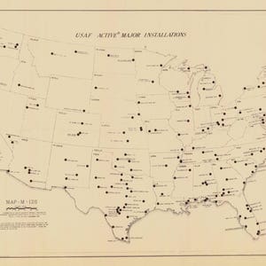 USAF Active Major Installations Map - 1955