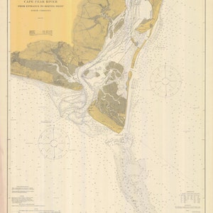 Mapa de Cape Fear - Río Cape Fear 1917 - Impresión de cartas náuticas