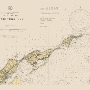 Gardiner es Bay - Orient Karte - Seekarte Druck