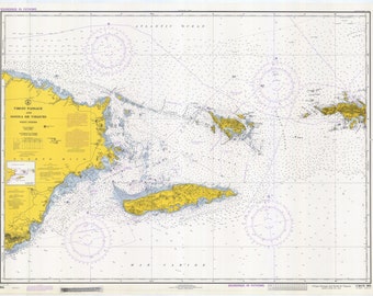 Jungferninseln Seekarte: Lieferzeit 1971 von Puerto Rico bis St. Thomas