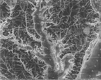 Chesapeake Bay Map 1840 (B) - Nautical Chart Print