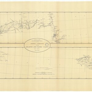 Geodätische Verbindung - Atlantik und Pazifikküste Triangulationen 1883