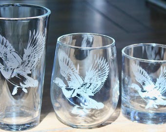 Gafas con grabado láser de pato de madera - Regalo para cazadores de aves