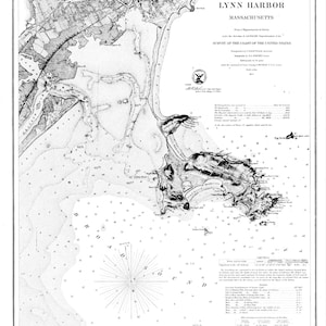 Lynn Harbor Map 1859 - Nautical Chart Print