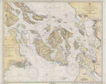 San Juan Islands Map - 1933 - Nautical Chart Print