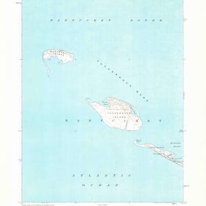Mappa di Tuckernuck Island - Nantucket 1951 - Carta nautica - Carta / Tela / Metallo