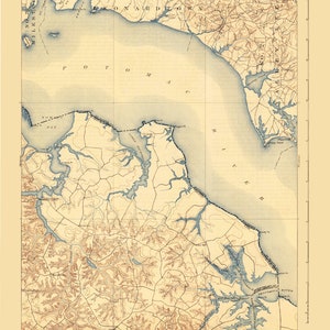 Piney Point Map - 1901 - Nautical Chart Print