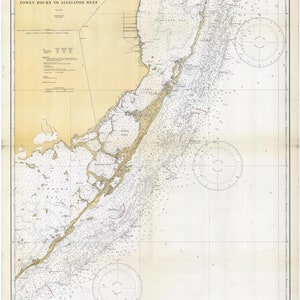 Mapa de Fowey Rocks para Alligator Reef 1933 - Carta Náutica Imprimir