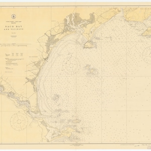 Carte de la baie de Saco - 1925 - Impression de carte marine