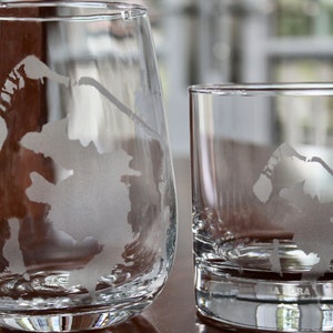 Bora Bora Map Engraved Glasses