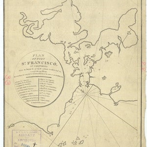 San Francisco Map 1798 - Nautical Chart Print