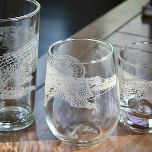 Alligator Engraved Glasses