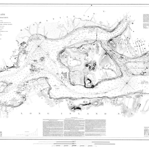 Hell's Gate and Approaches Map 1875 (b/n) - Stampa Carta Nautica