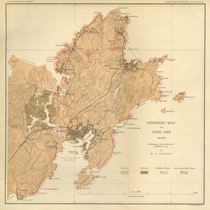 Mapa de Cape Ann - 1887 (cuadrado) - Impresión de cartas náuticas