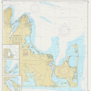 Martha es Vineyard Karte - East End 1992 - Seekarte Druck