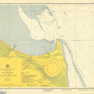 Mapa de Cabo Henlopen y el rompeolas de Delaware 1952 - LISTADO DE VENTA AL POR MAYOR - Impresión de cartas náuticas
