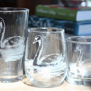 Swan Engraved  Glasses