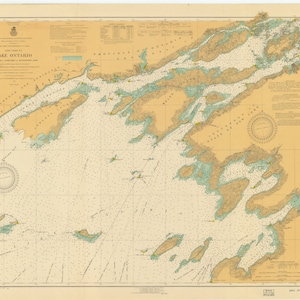 Lake Ontario - East End Karte 1917 - Seekarte Druck