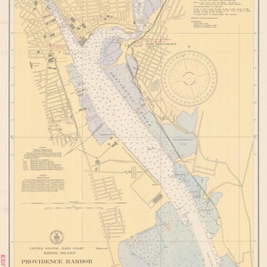 Mapa del puerto de Providence 1945 - Impresión de cartas náuticas