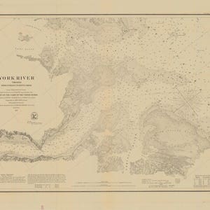 York River Karte - Chesalace Bay Karte - 1871 - Seekarte Print