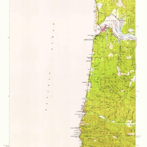 Waldport Oregon Topographische Karte 1956 - Seekarte Druck