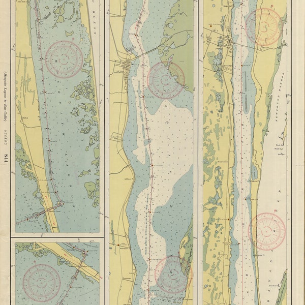 Mosquito Lagoon to Eau Gallie Map 1942 - Nautical Chart Print