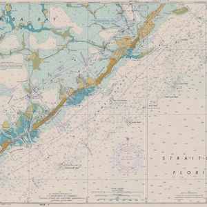 Kaart van de baai van Florida - 1980 - nautische kaart afdrukken