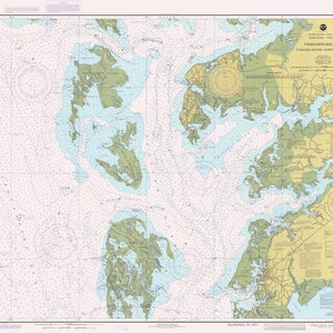 Chesapeake Bay - Tanger Sound - Nordteil 1984 - Seekarte Druck