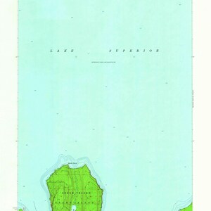Holz Karte IslandMichigan Topographische Karte 1958 - Seekarte Druck