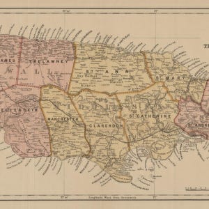 Jamaica Map - 1893 - Nautical Chart - Paper | Canvas | Metal