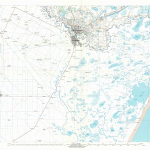 Brownsville Texas Topographic Map 1992 - Nautical Chart Print
