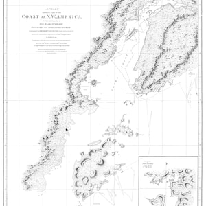Coast of Northwestern America Map - Prince William Sound - Nautical Chart Print