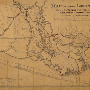 Map of Lower Louisiana - Nautical Chart - Paper | Canvas | Metal
