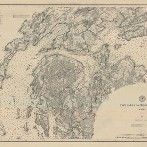 Mapa de la vía de Fox Island 1871 - Impresión de la carta náutica