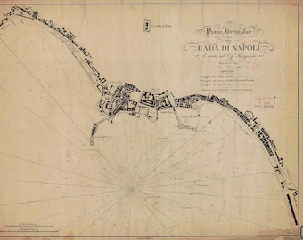 Napoli Italy Map - 1824