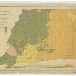 Carte du comté de Shasta en Californie 1893 - Carte nautique Imprimer