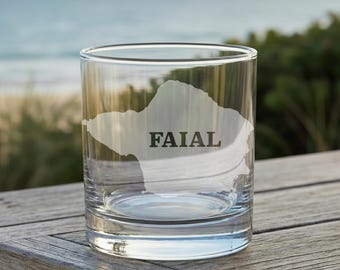Carte de l'île de Faial (Fayal) - Portugal - Verres gravés