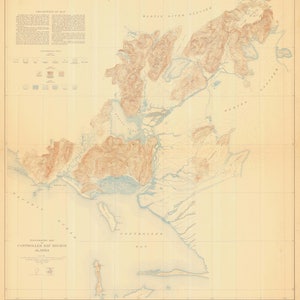 Controller Bay Map - Alaska - 1907 - Nautical Chart Print