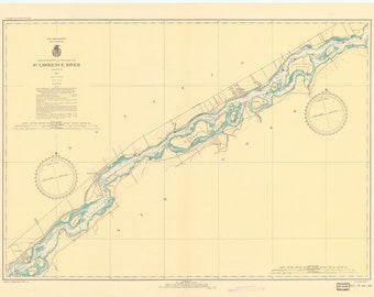 St. Lawrence River Map - Chart #12 1937 - Nautical Chart Print