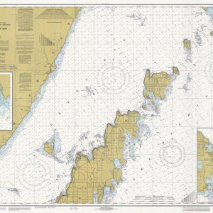 Lake Michigan Map - Upper Green Bay Chart 1982 - Nautical Chart Print
