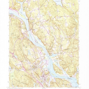 May include: A topographic map of the Deep River Quadrangle in Connecticut, showing the Deep River, the Connecticut River, and surrounding towns. The map is printed on a light beige background with brown contour lines and blue water features. The map includes a legend, scale, and north arrow.