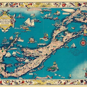 Bermuda Map 1930 - Nautical Chart Print