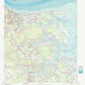 Poquoson, Virginia Mappa - 1983 - Stampa Carta Nautica