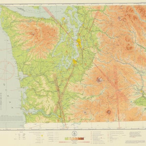 Seattle Aeronautical Chart 1933 - Nautical Chart Print