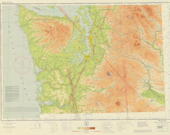 Carta aeronáutica de Seattle de 1933 - Impresión de carta náutica