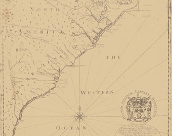西の大洋 1709年 - 海図プリント