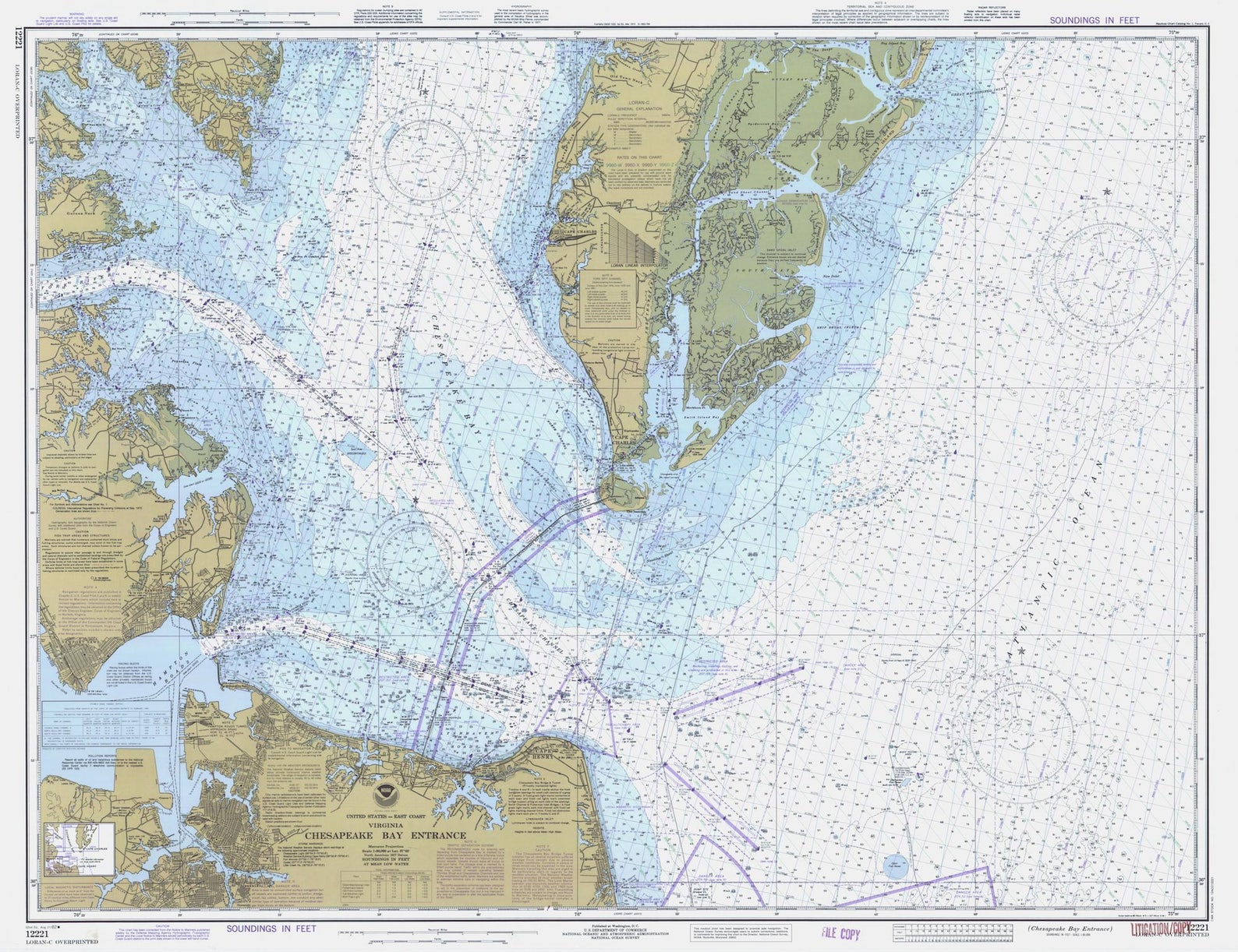 Chesapeake Bay Map 1982 entrance Nautical Chart Print - Etsy